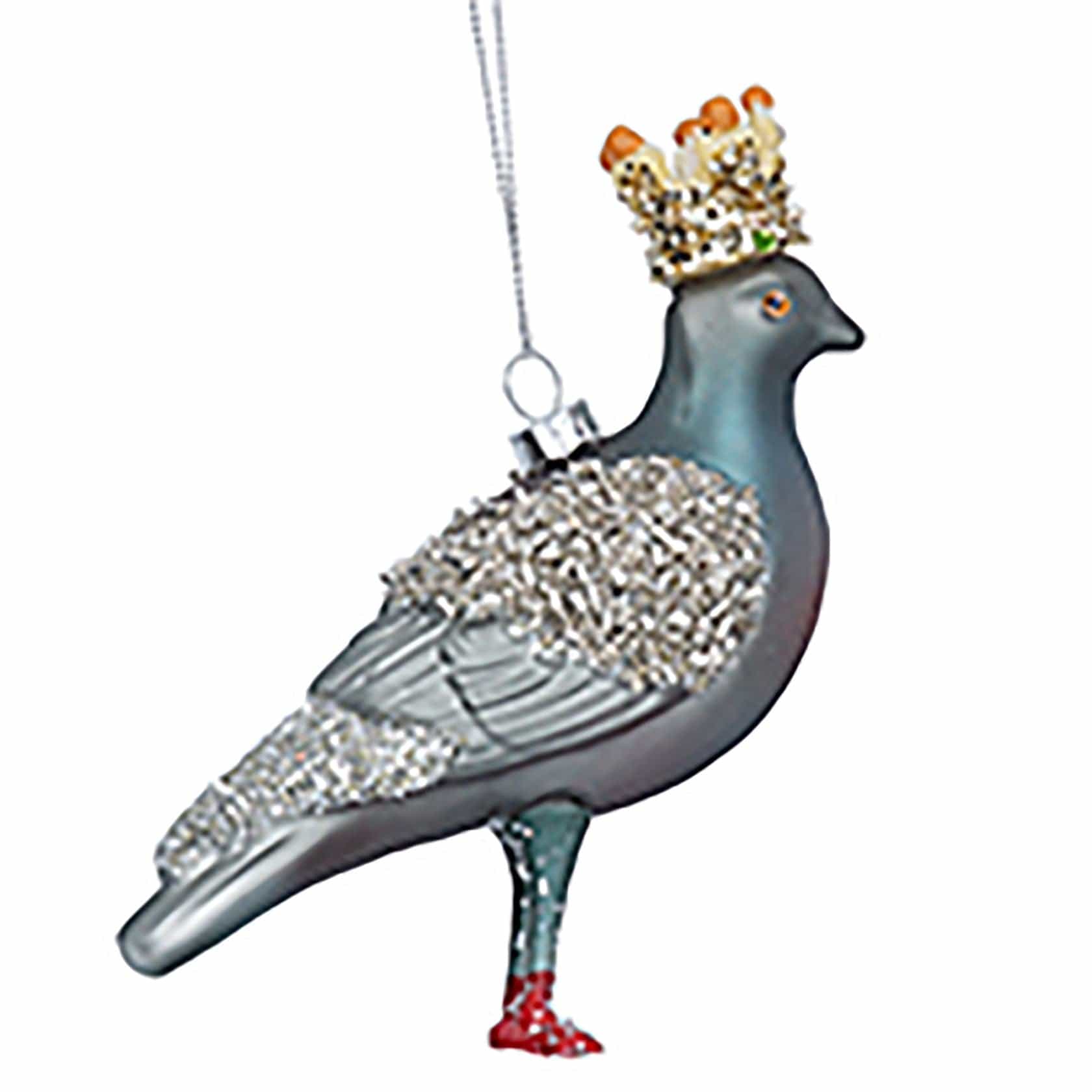 Gisela Graham Pigeon Crown Christmas Tree Decoration