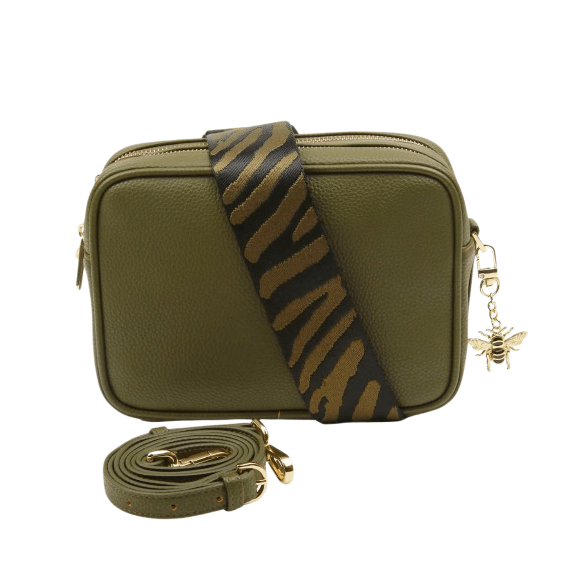 Alice Wheeler Bags Olive Soho Duel Compartment Cross Body Bag