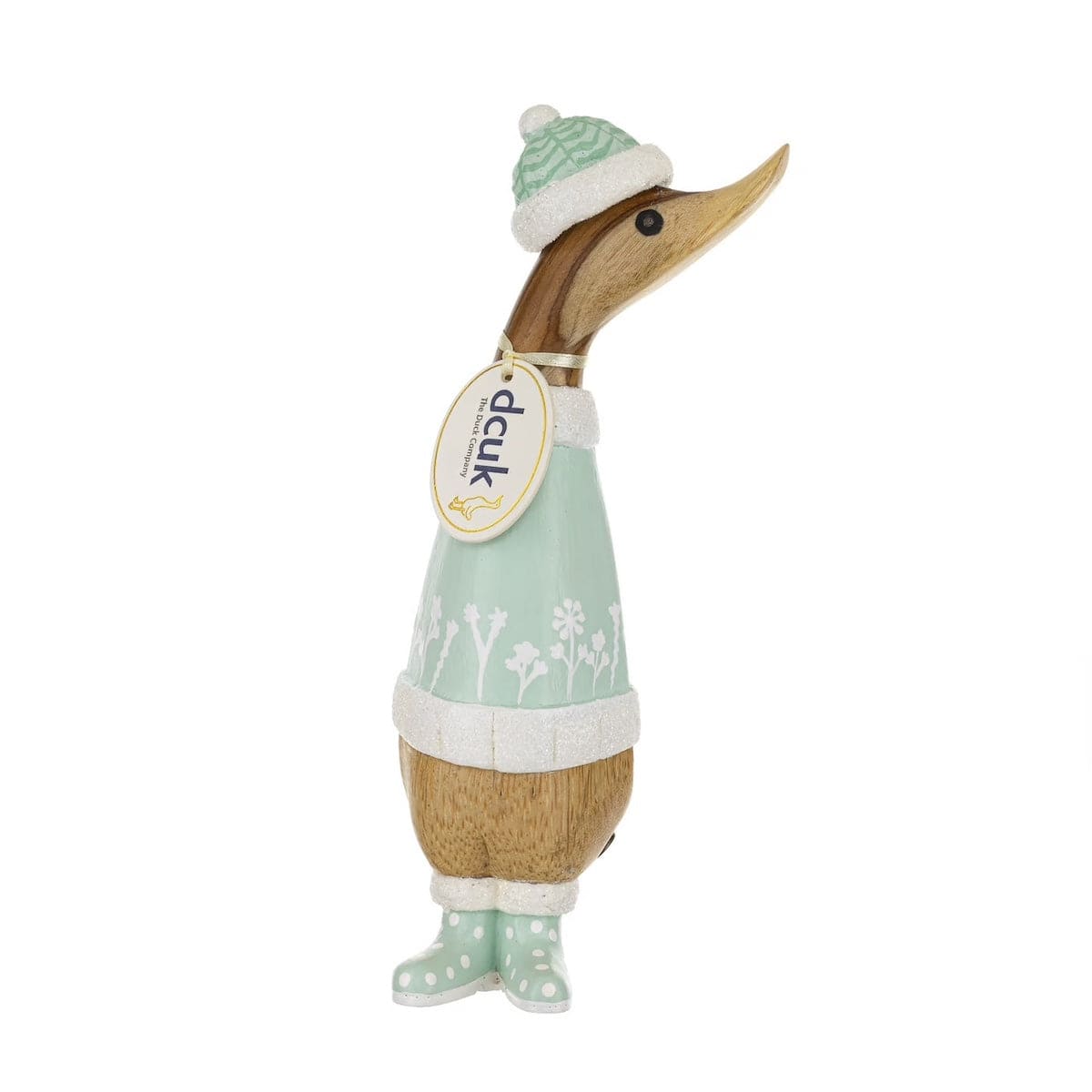 DCUK Ornaments Spotty Boots Alpine Green Wooden Christmas Ducklings - Choice of Design