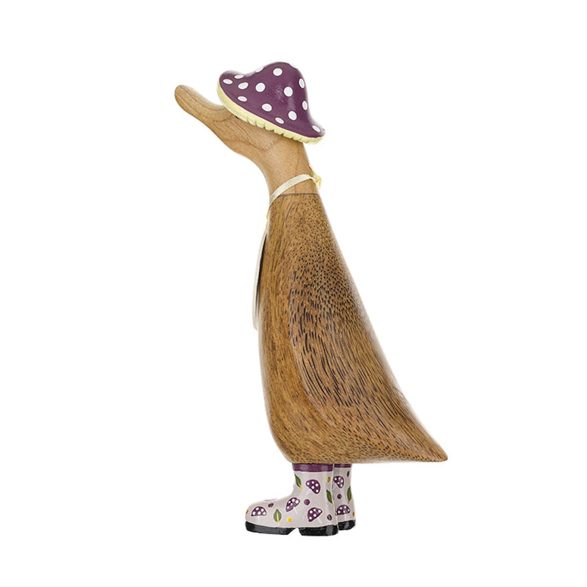 DCUK Ornaments Purple Autumnal Toadstool Hats and Boots Wooden Ducklings - Choice of Colour