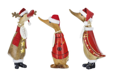 DCUK Ornaments Traditional Christmas Wooden Ducklings - Choice of Design