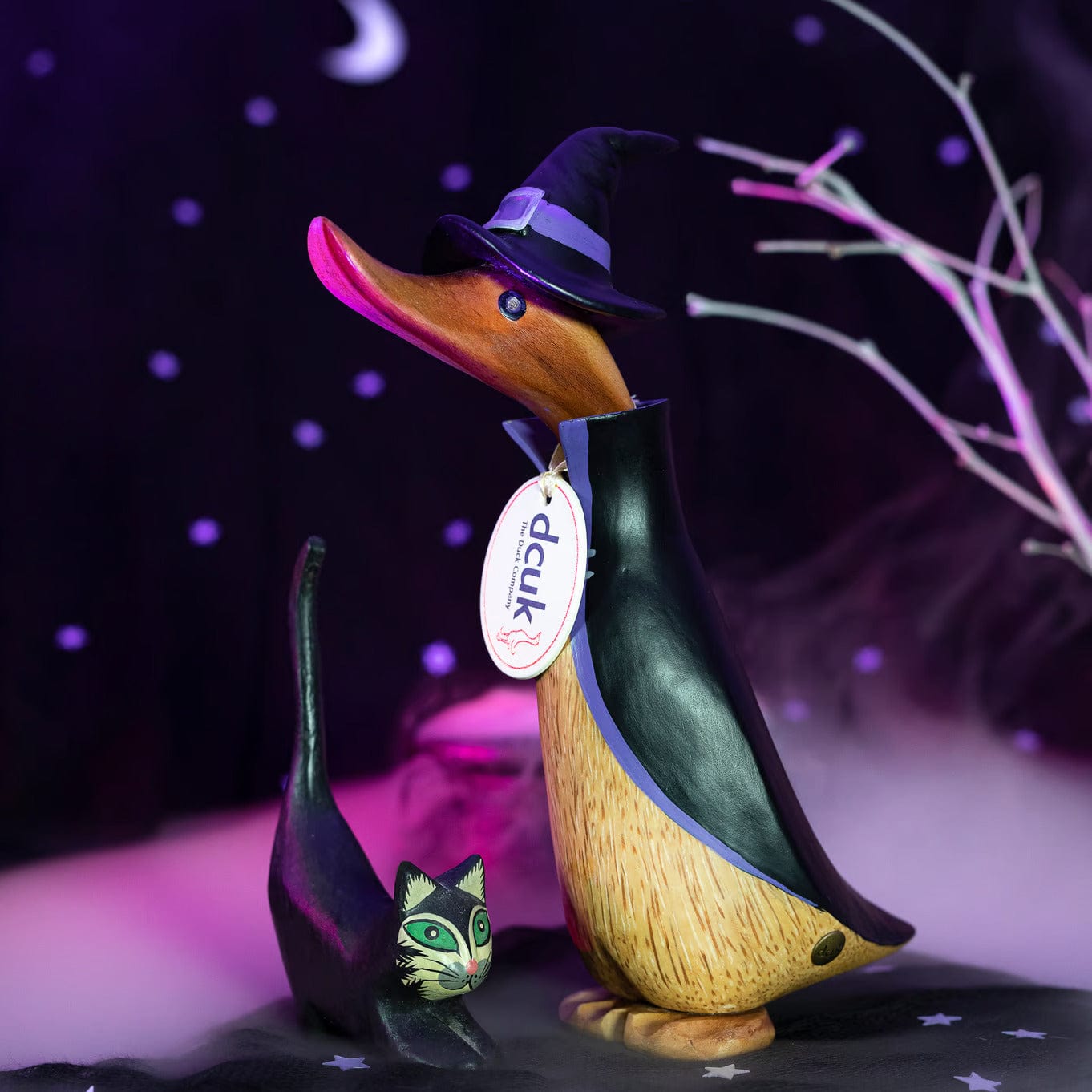 DCUK Ornaments Wizard Halloween Natural Wooden Duck Ornament