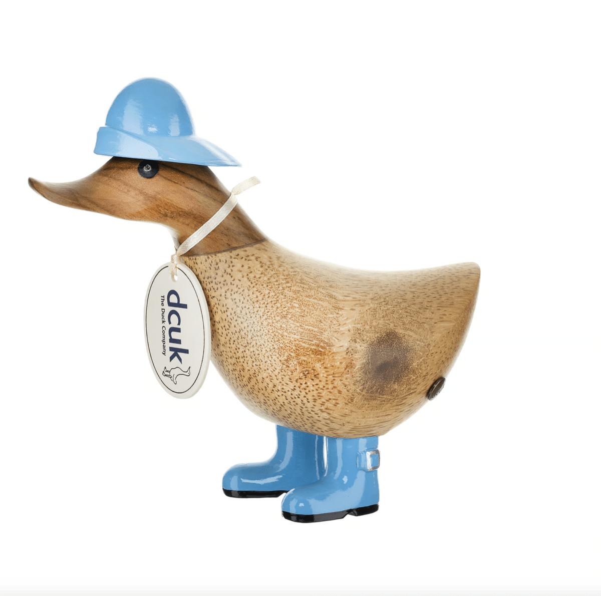 DCUK Ornaments Blue Wooden Rain Hat and Wellies Ducky - Choice of Colour