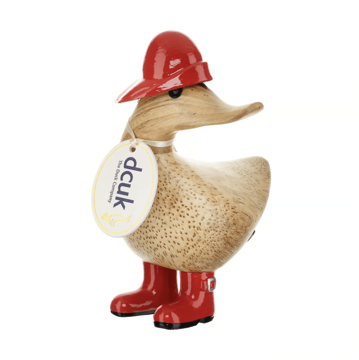 DCUK Ornaments Red Wooden Rain Hat and Wellies Ducky - Choice of Colour