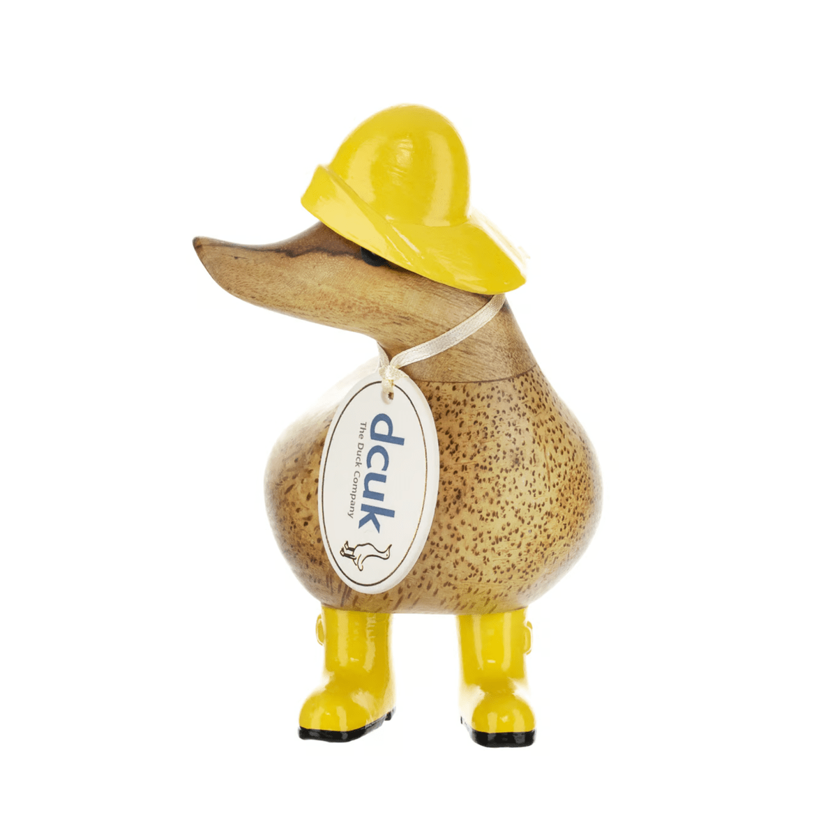 DCUK Ornaments Yellow Wooden Rain Hat and Wellies Ducky - Choice of Colour