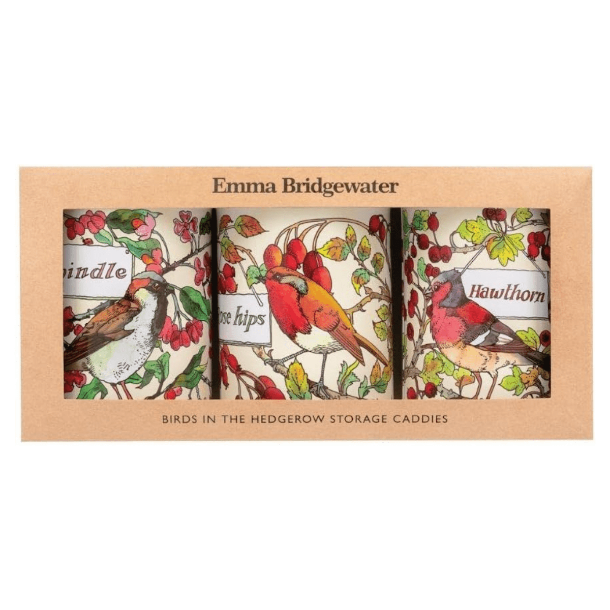 Emma Bridgewater Storage Tins Set of Three Bird in Hedgerow Storage Caddies