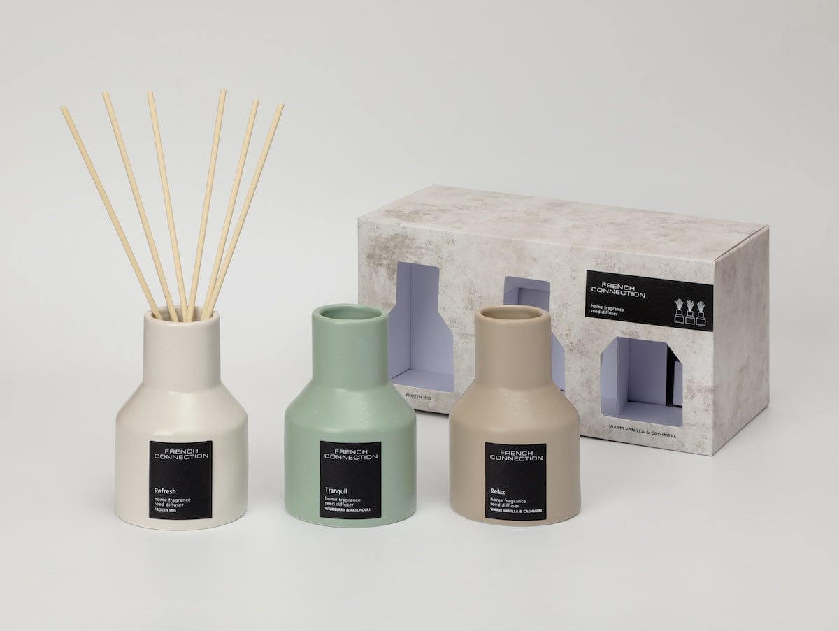 French Connection Candles & Diffusers Set of 3 Stone Design Reed Diffusers