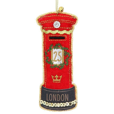 Gisela Graham Christmas Christmas Decorations London Post Box Christmas Tree Decoration