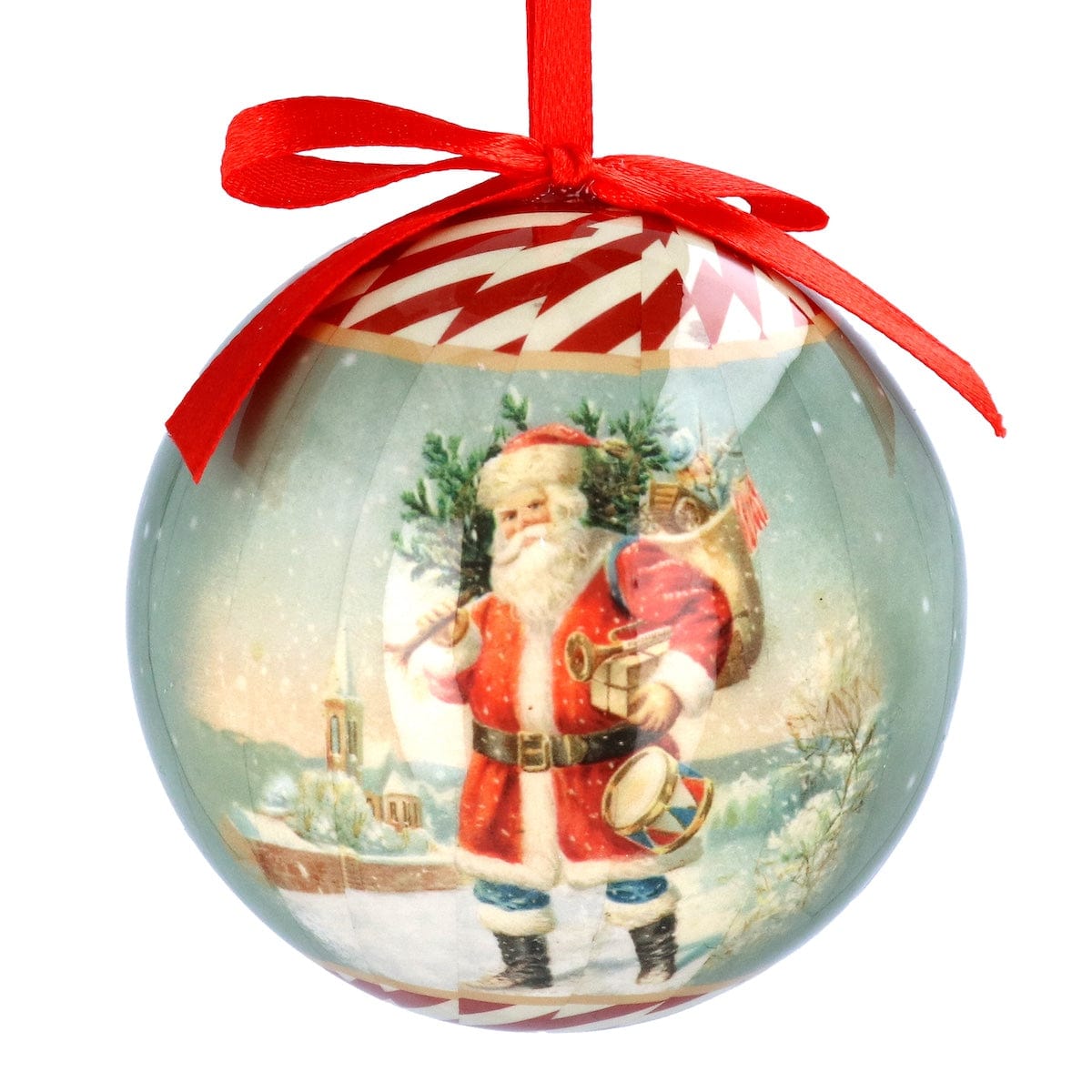 Gisela Graham Christmas Christmas Decorations Paper Wrapped Santa Claus Christmas Tree Bauble