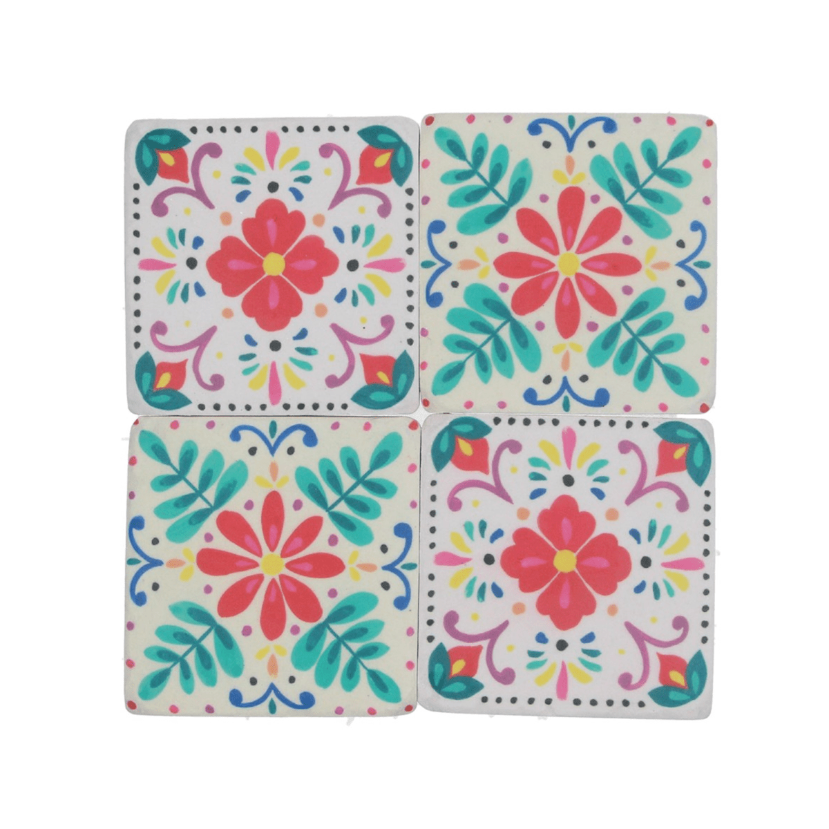 Gisela Graham Coasters & Placemats Set of Four Fiesta Resin Coasters