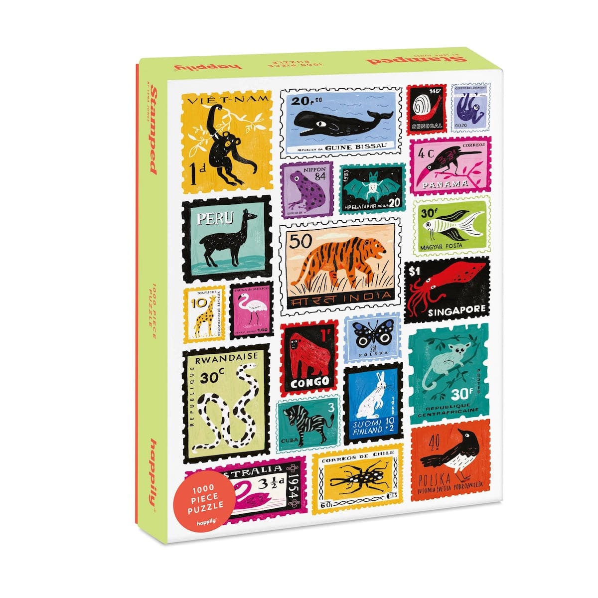 Happily Novelty Gifts Animal Stamps 1000 Piece Jigsaw Puzzle