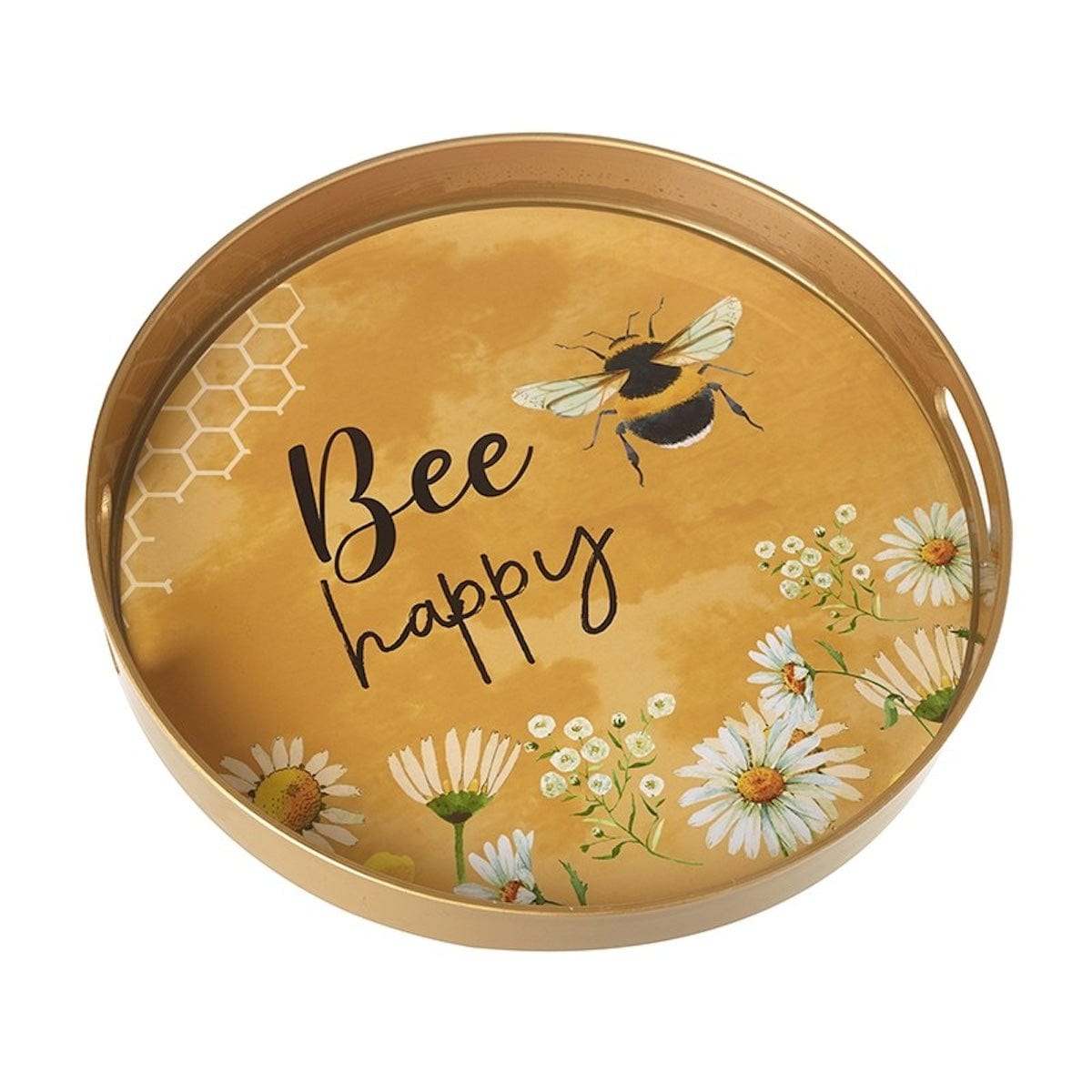 Heaven Sends Home accessories Bee Happy Round Decorative Tray