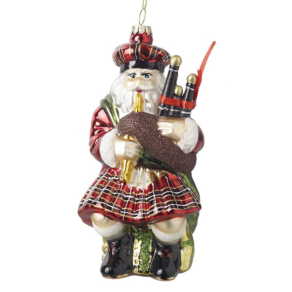 Heaven Sends Christmas Christmas Decorations Scottish Santa with Bagpipes Christmas Tree Decoration