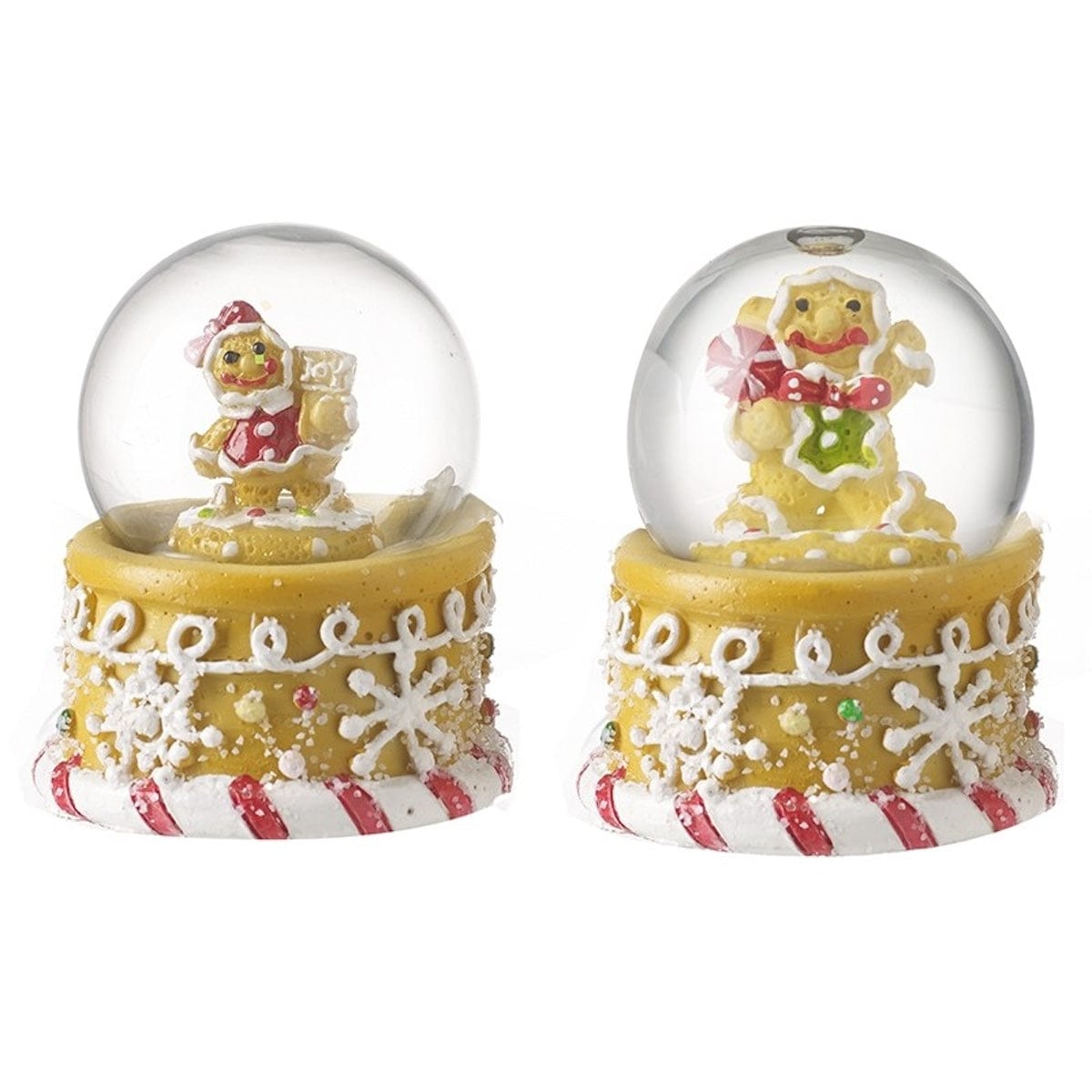 Heaven Sends Christmas Christmas Decorations Set of 2 Christmas Gingerbread Snow Globes