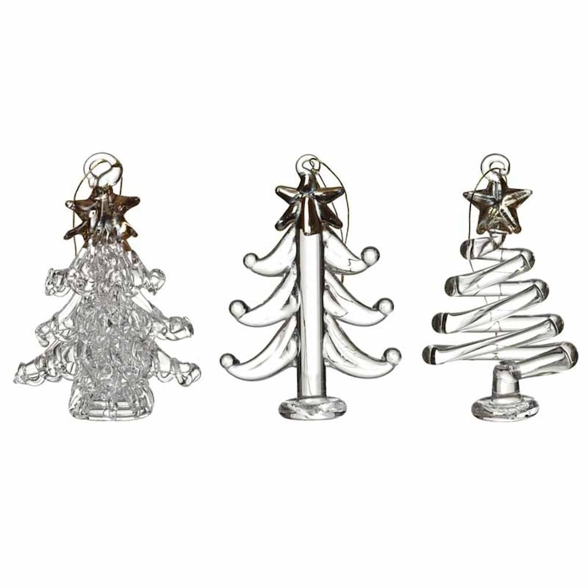 Heaven Sends Christmas Christmas Decorations Set of Three Glass Christmas Tree Decorations