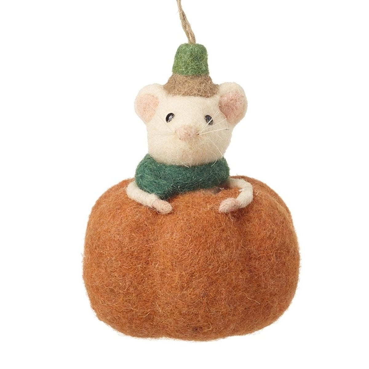 Heaven Sends Halloween Halloween Decoration Felt Mouse in Pumpkin Hanging Halloween Decoration