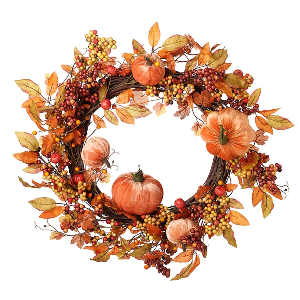 Heaven Sends Halloween Home accessories Velvet Pumpkin Autumnal Wreath