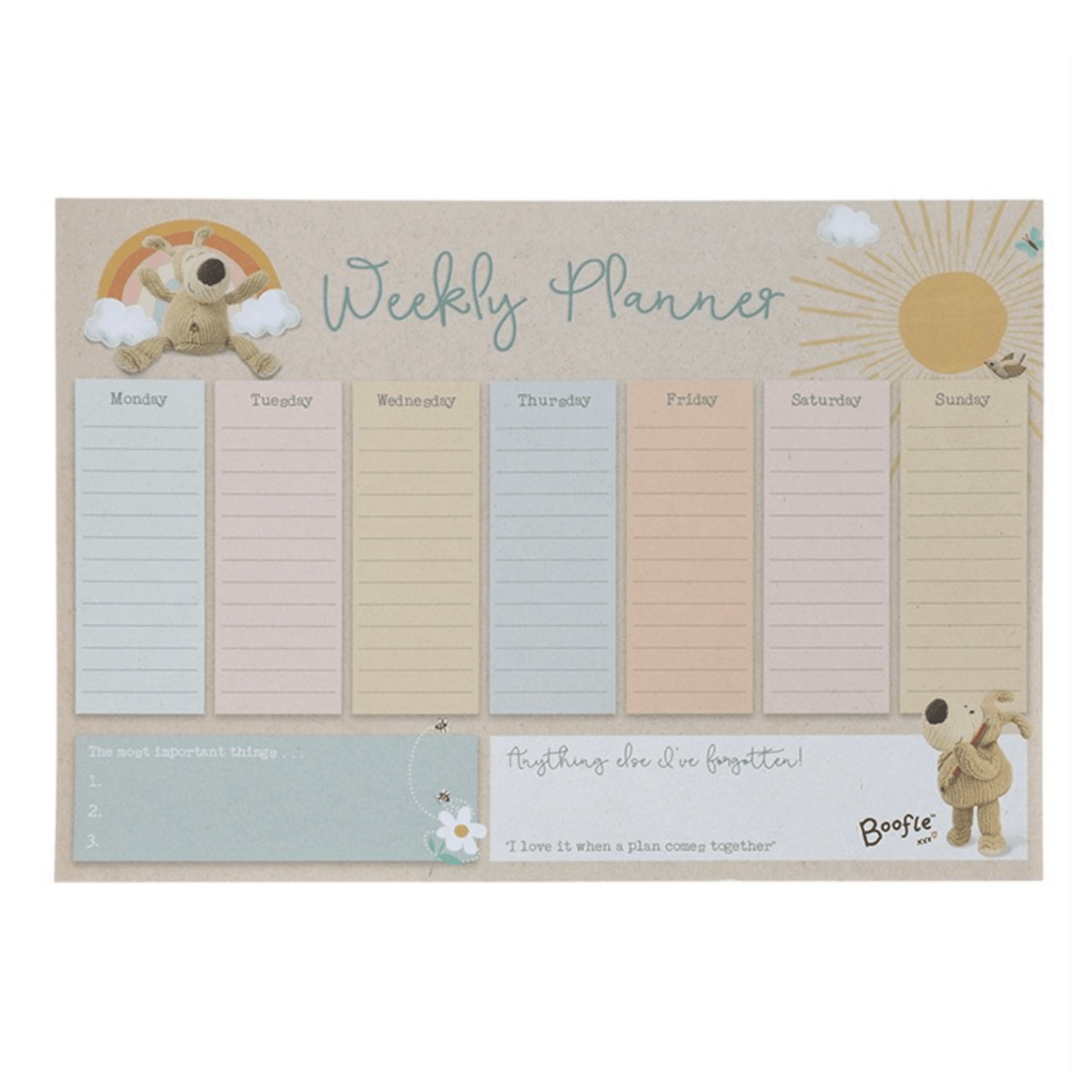 Joe Davies Stationery Boofle Tear Off Weekly Planner