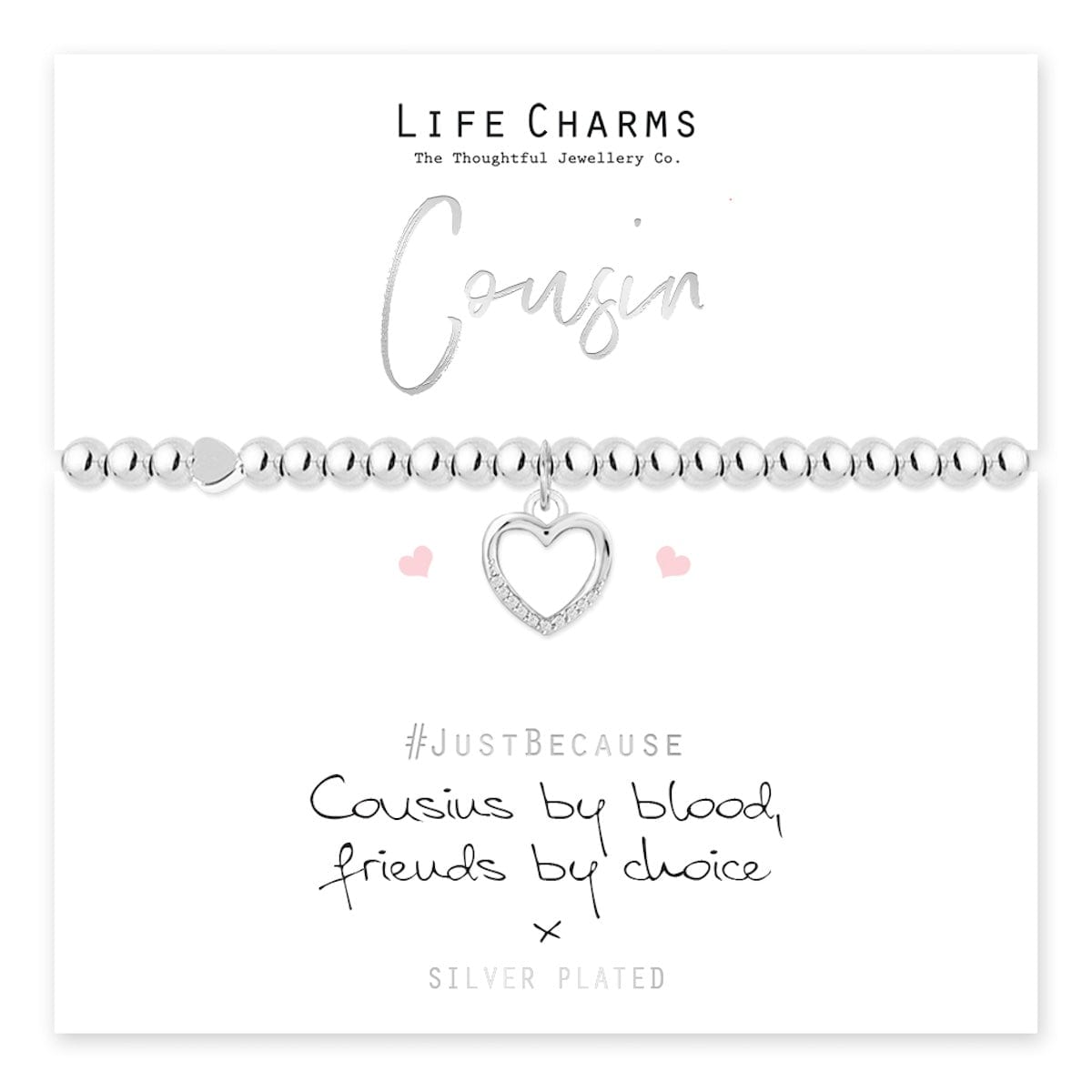 Life Charms Jewellery Cousin Gift Boxed Bracelet