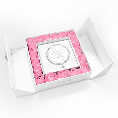 Life Charms Jewellery Mum Is Like A Flower Gift Boxed Bracelet With Pink Roses