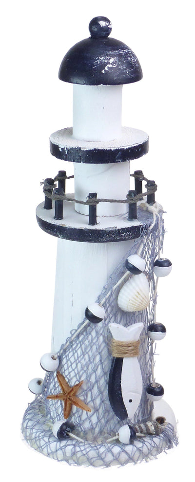 Quay Traders Bathroom Accessories White and Navy Rustic Lighthouse Nautical Decoration