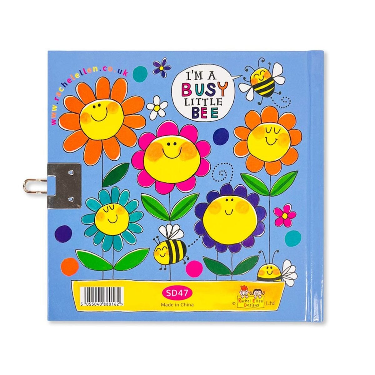 Rachel Ellen Stationery Bee Happy Secret Diary with Lock and Key