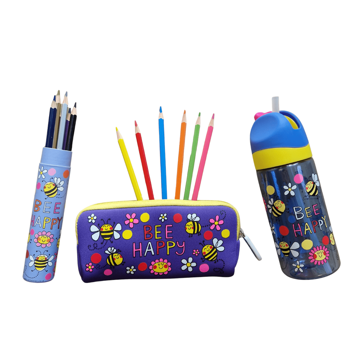 Rachel Ellen Stationery Bee Happy Stationery & Water Bottle Gift Set