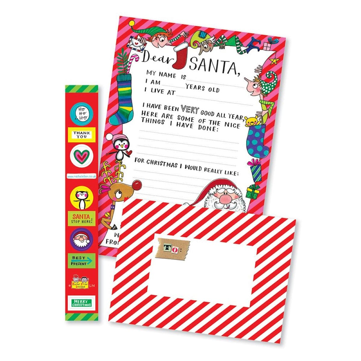 Rachel Ellen Stationery Dear Santa Letter Writing Set for Children