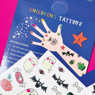 Rachel Ellen Stationery Glow in the Dark Temporary Halloween Tattoos