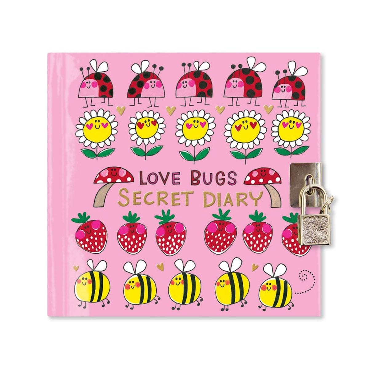 Rachel Ellen Stationery Love Bugs Secret Diary With Lock and Key