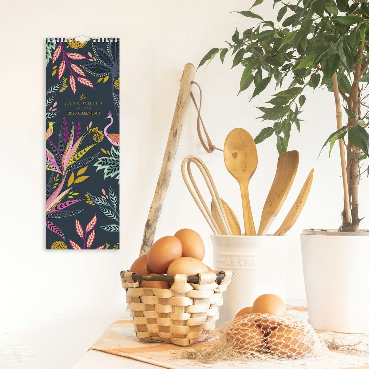 Sara Miller Calendars Colourful Foliage Design Slimline 2025 Calendar