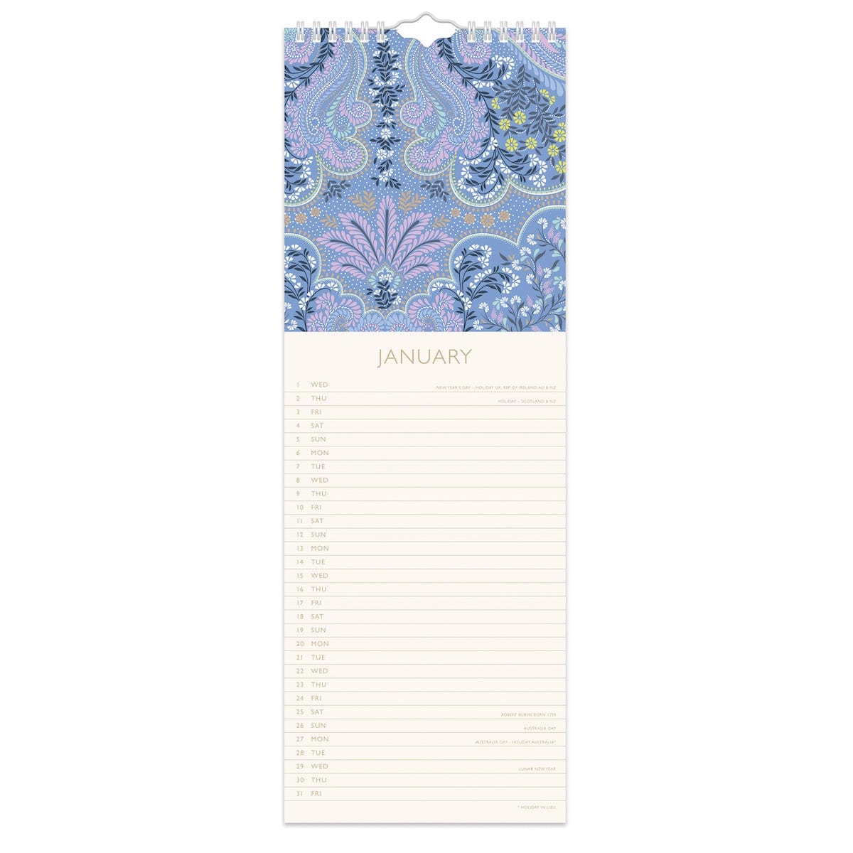 Sara Miller Calendars Colourful Foliage Design Slimline 2025 Calendar