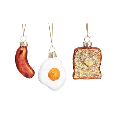 Sass & Belle Christmas Christmas Decorations Set of 3 Breakfast Items Christmas Tree Decorations