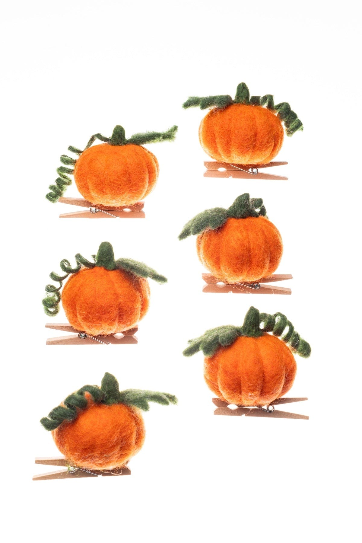 Shoeless Joe Halloween Decoration Set of 6 Felt Clip On Pumpkin Halloween Decorations