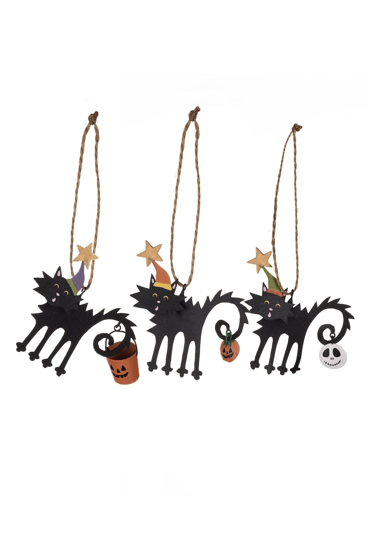 Shoeless Joe Halloween Decoration Set of Three Metal Scaredy Cat Halloween Decorations