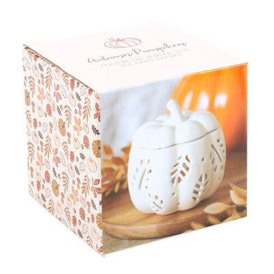 Something Different Candle Holders Autumnal Cream Pumpkin Oil Burner and Tea Light Holder