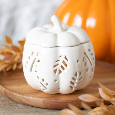 Something Different Candle Holders Autumnal Cream Pumpkin Oil Burner and Tea Light Holder