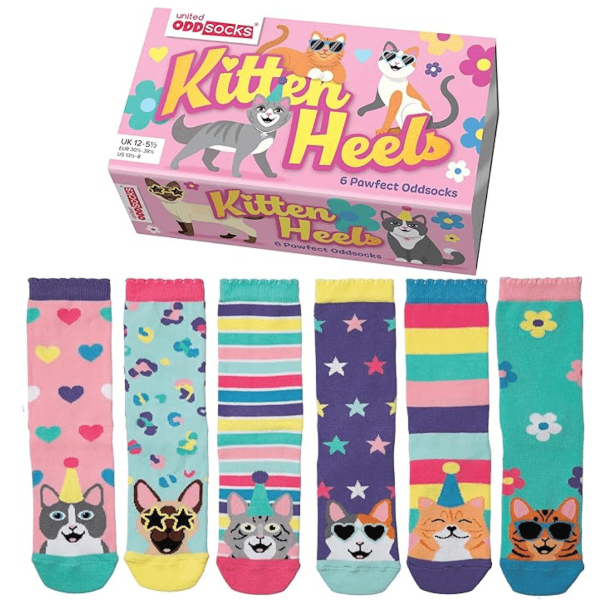 United Odd Socks Socks Kitten Heels Cat Themed Children's Socks