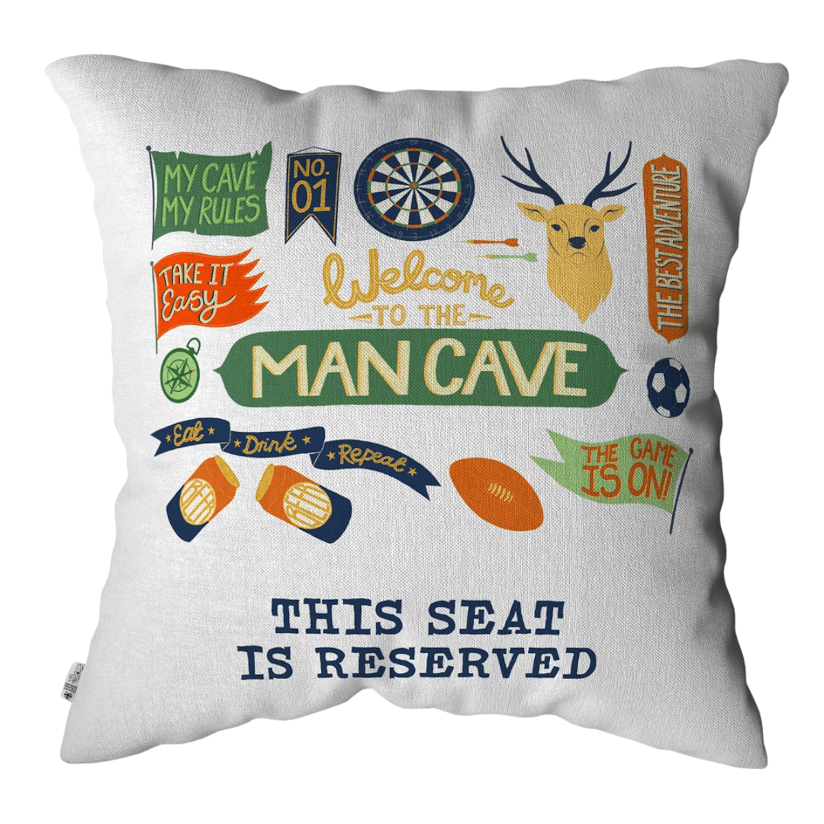 Vivid Squid Cushions Welcome To The Man Cave Square Cushion