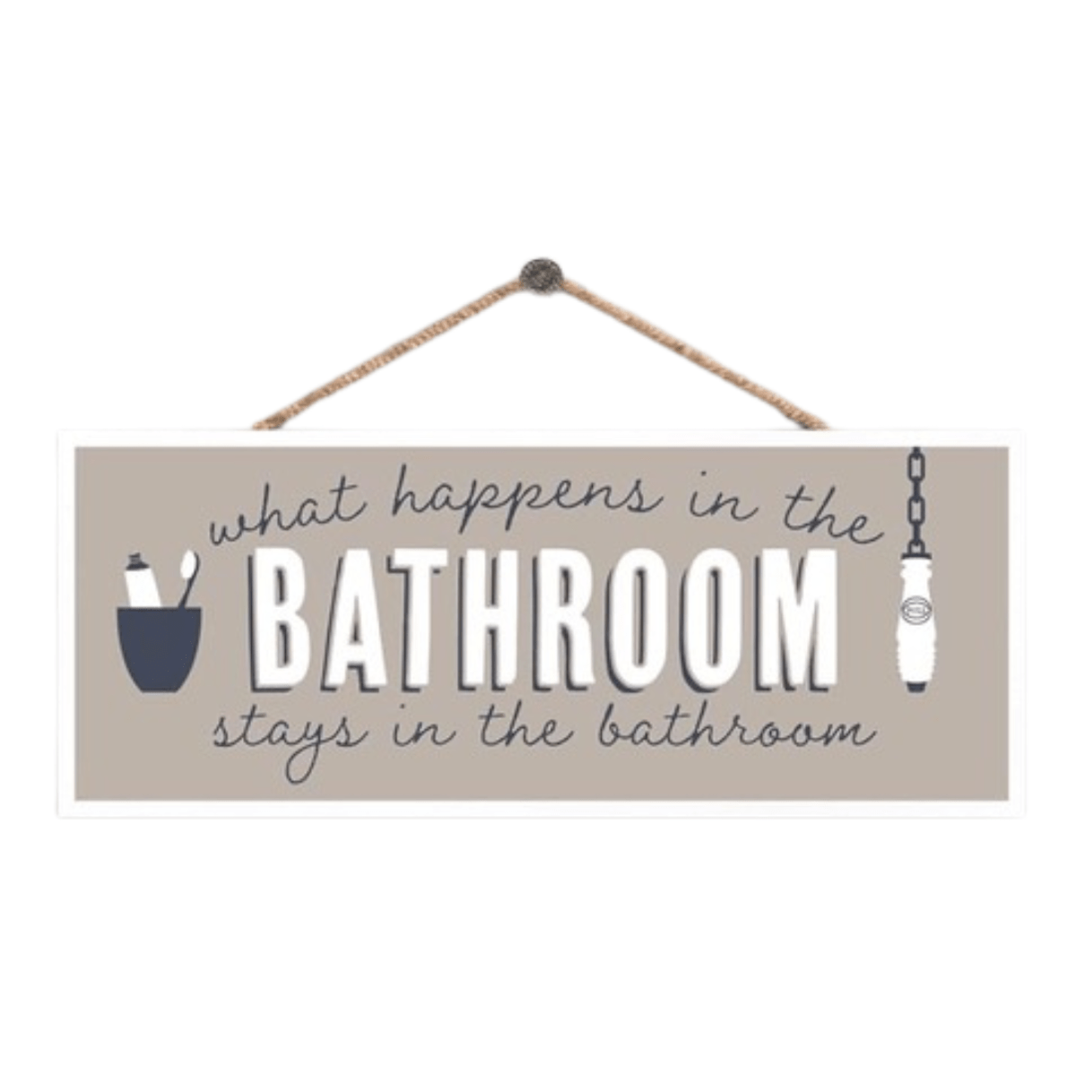 Vivid Squid Wall Signs & Plaques What Happens In The Bathroom Wooden Sign