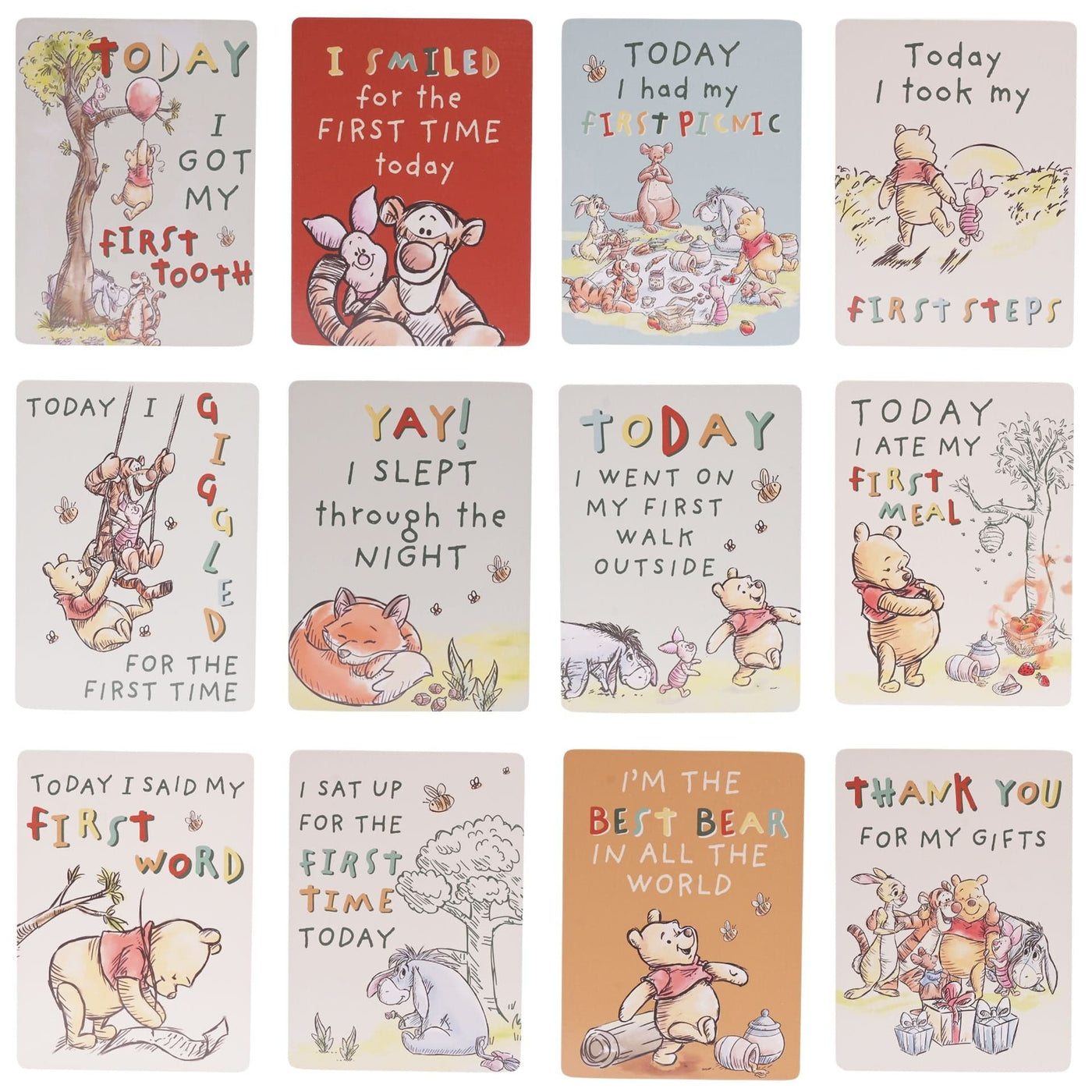 Widdop Gifts Disney Winnie the Pooh Baby Milestone Cards