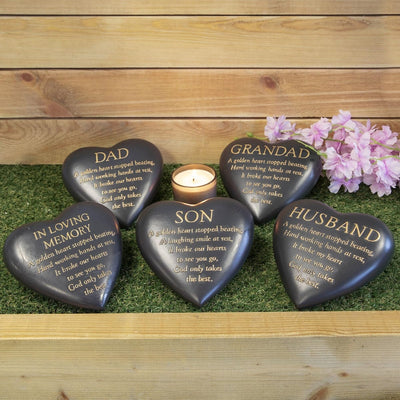 Widdop Gifts Wall Signs & Plaques Grandad Heart Shaped Graveside Plaque