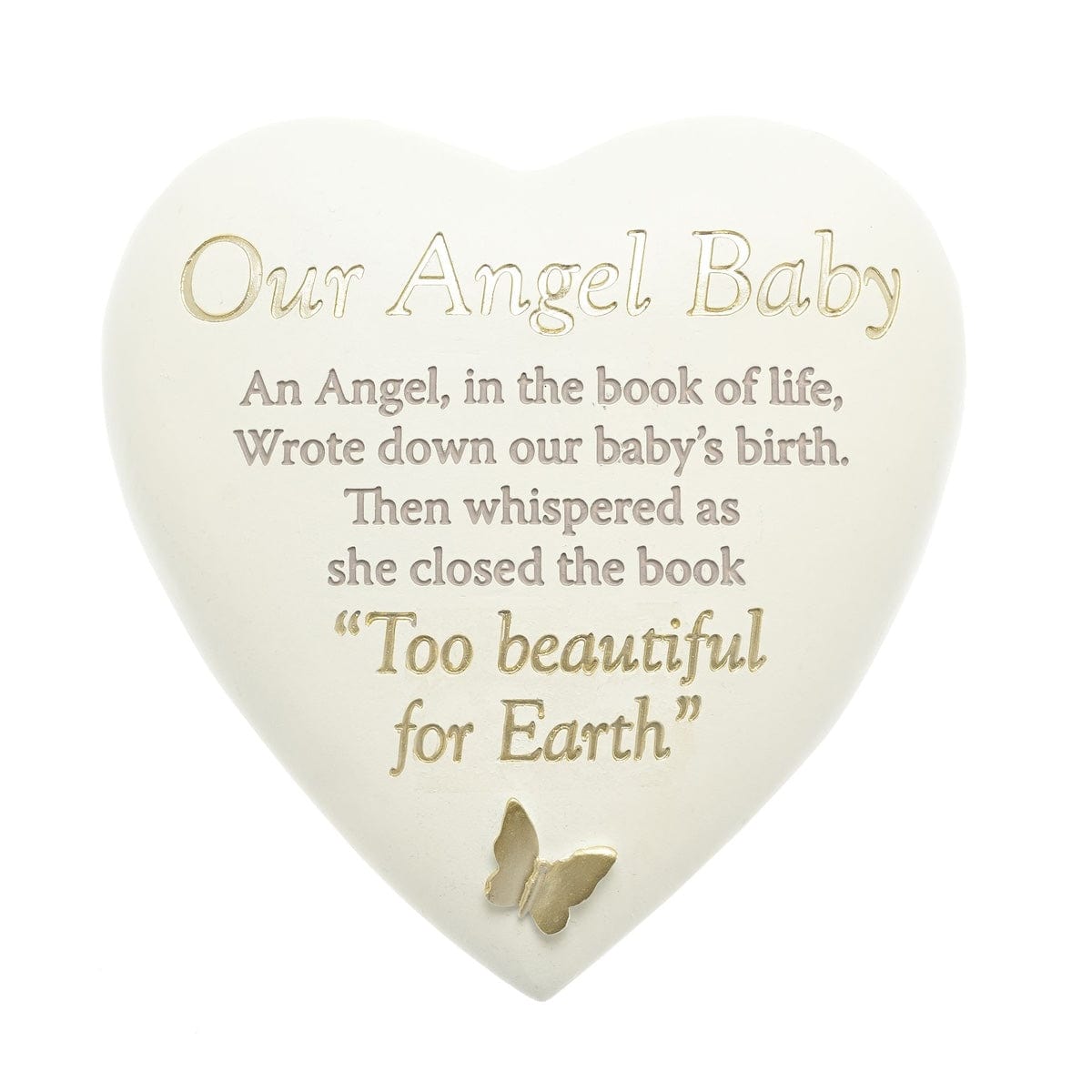 Widdop Gifts Guest Books Our Angel Baby Heart Shaped Graveside Plaque