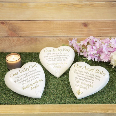 Widdop Gifts Guest Books Our Angel Baby Heart Shaped Graveside Plaque