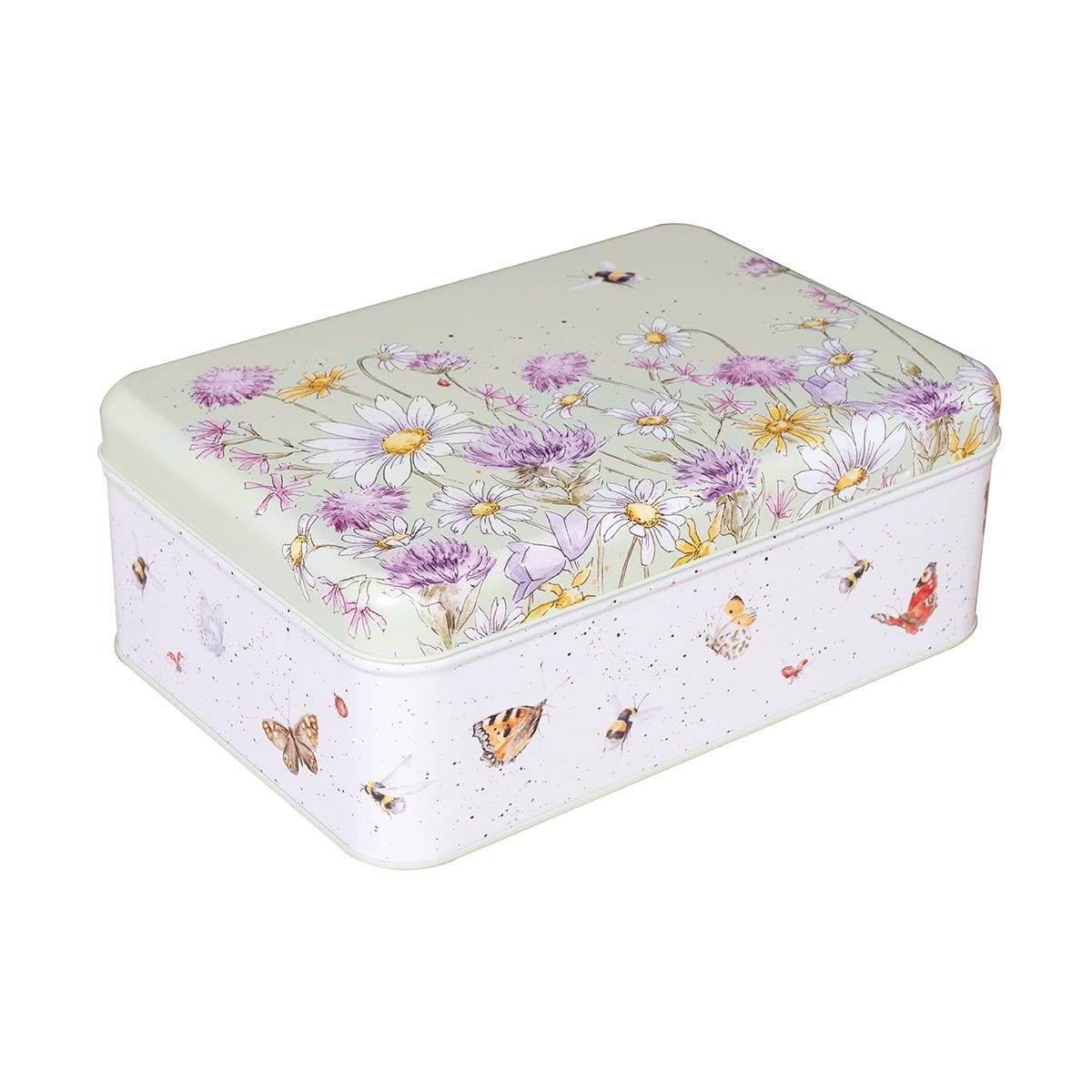 Wrendale Designs Storage Tin Bee and Butterfly Rectangular Storage Tin