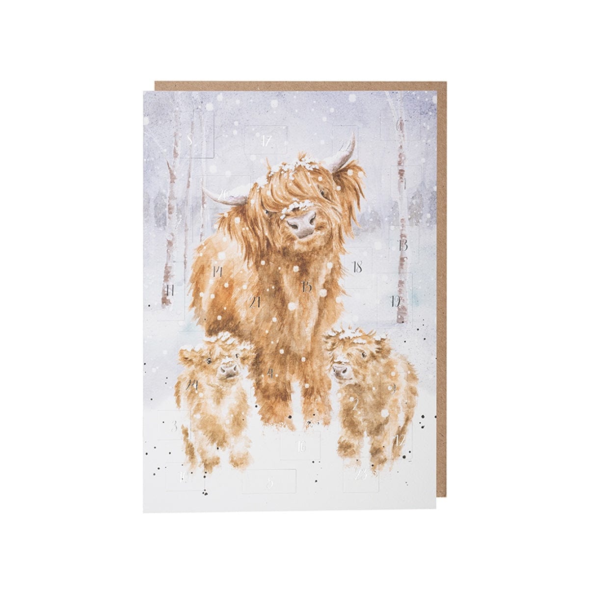 Wrendale Designs christmas cards Highland Cow Design Advent Calendar Christmas Card