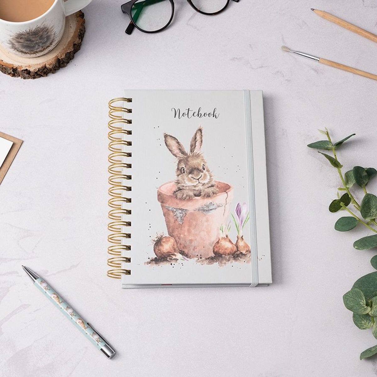 Wrendale Designs Stationery Rabbit in Flower Pot Notebook