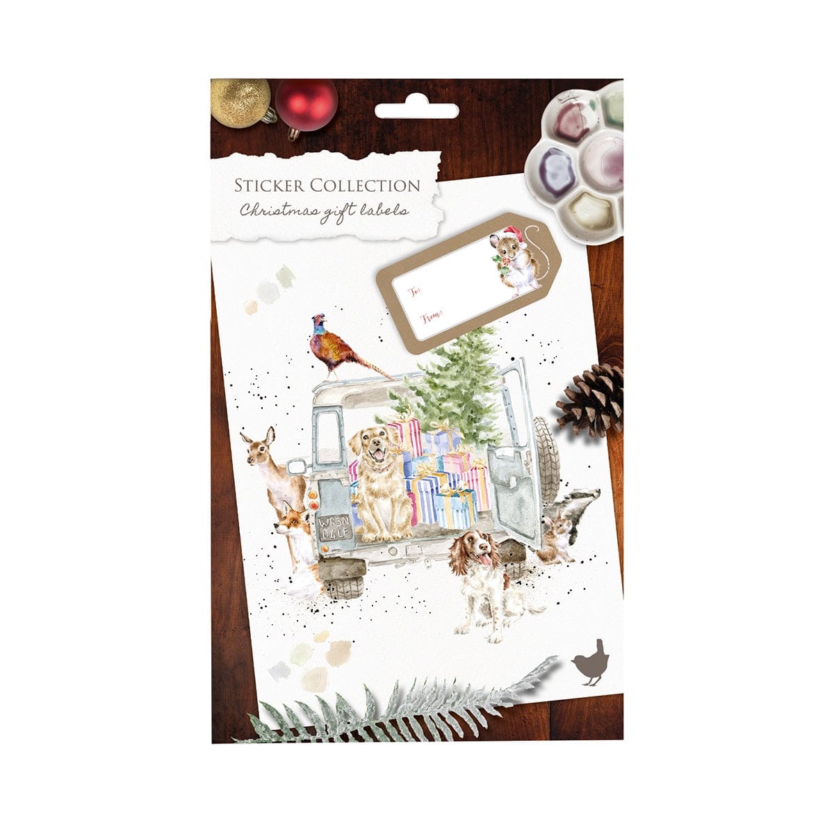 Wrendale Designs Stationery Set of Christmas Gift Tag Stickers