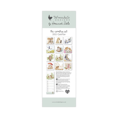 Wrendale Designs Calendars The Country Set Slimline 2025 Calendar