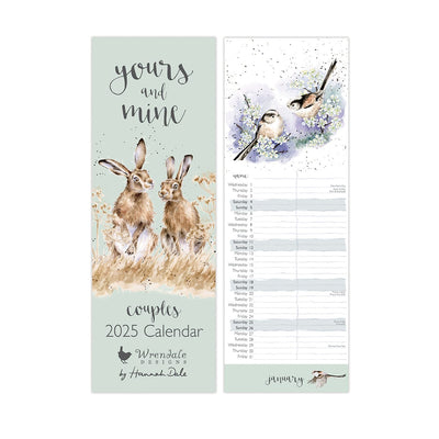 Wrendale Designs Calendars Yours and Mine Couples 2025 Slimline Calendar